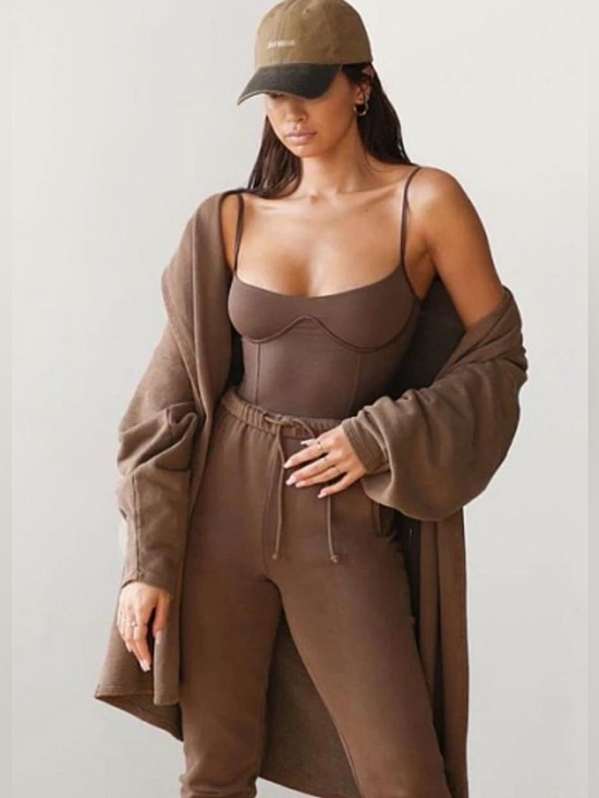 Joah Brown Jackets & Blazers - Joah Brown Oversized French Terry Cardigan Cocoa ONE SIZE/OS